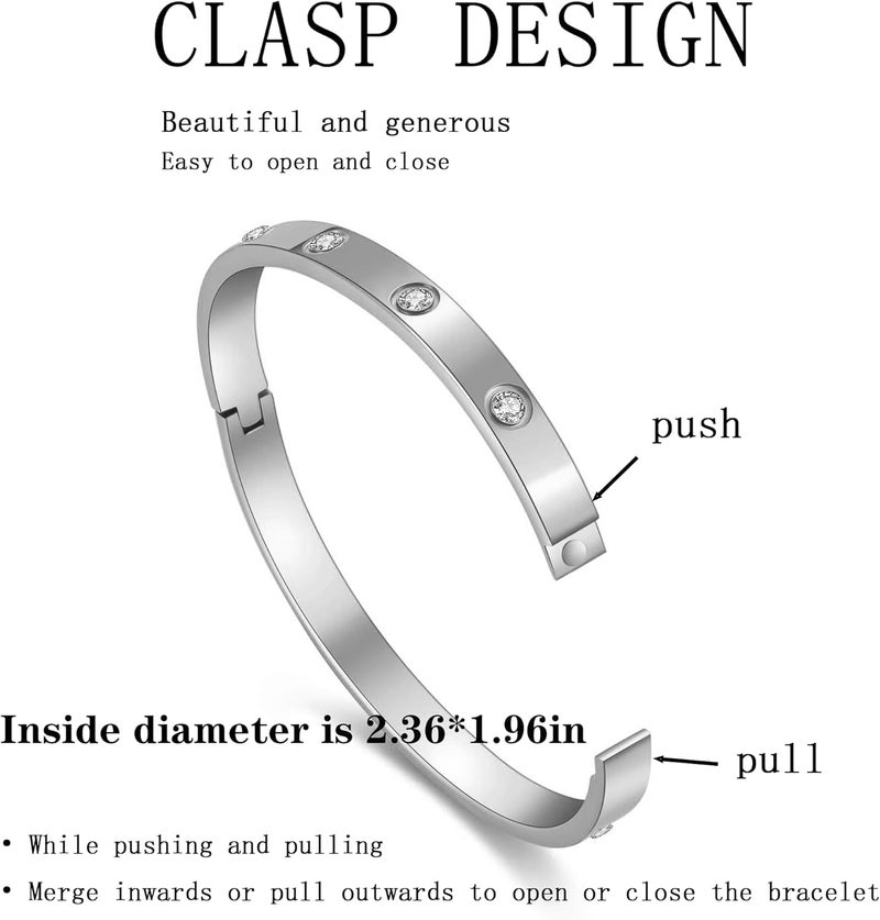 Funio 18K Gold Plated Clover Bracelet Love bangle Set for Women - Stack Friendship Bracelet Lucky Link Bracelets Jewelry Gifts Trendy for Women - Image 3